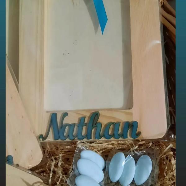 Bomboniere portafoto artigianali per il Battesimo di Nathan
